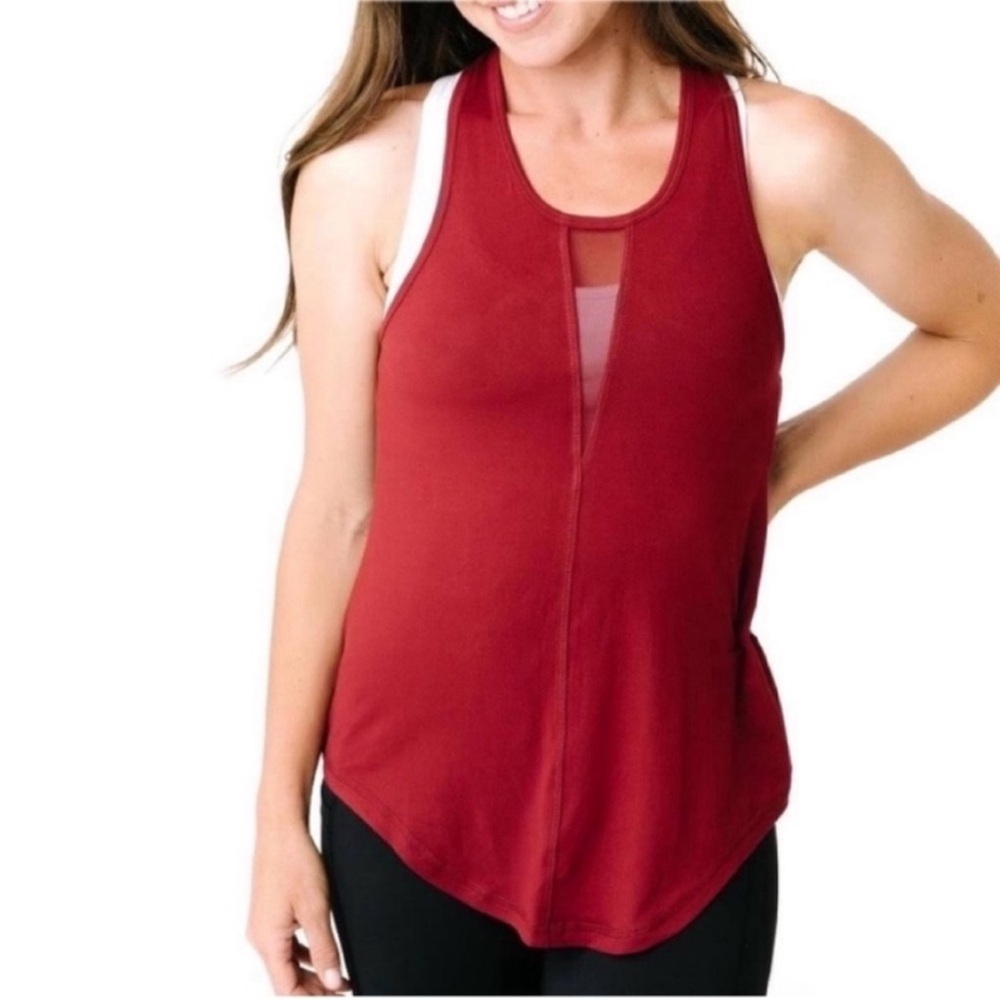 Zyia Active Effortless tank top red cranberry sleeveless ventilation soft